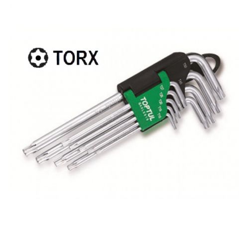 Набор Г-обр. ключей TORX T10-T50 9ед. длинных с отверстием GAAL0919 TOPTUL